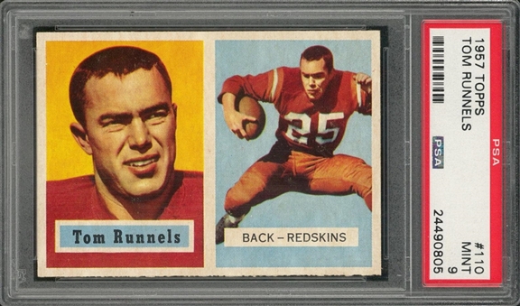 1957 Topps Football #110 Tom Runnels – PSA MINT 9